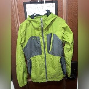 Columbia Kids Lime Green and Gray Hooded Jacket 14/16